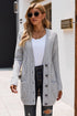 Front Pocket And Buttons Closure Cardigan
